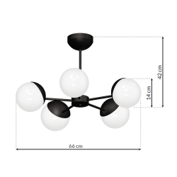 Chandelier SFERA BLACK 5xE14 Chandelier SFERA BLACK 5xE14