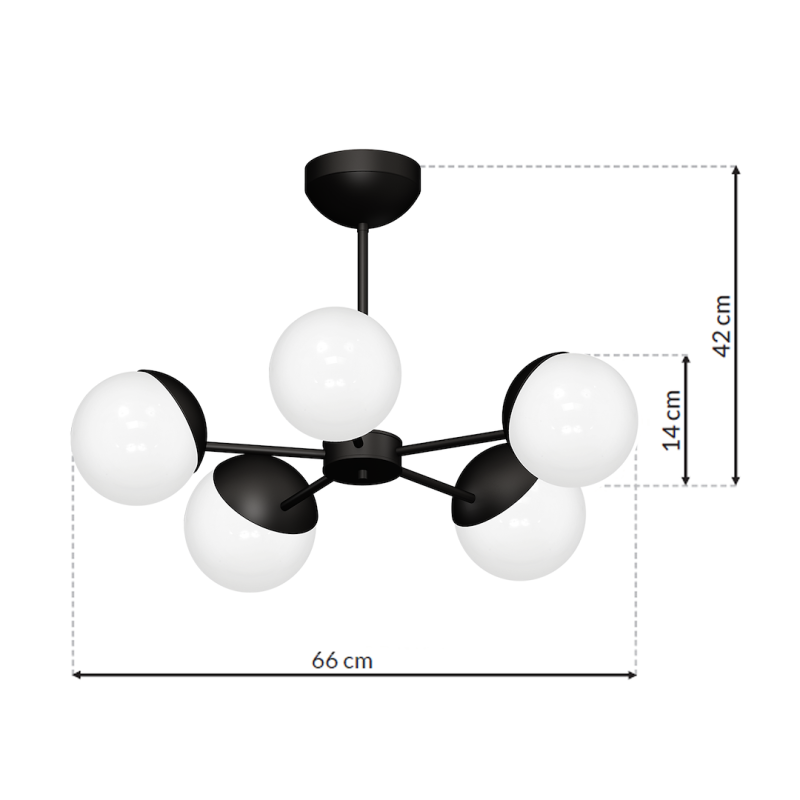 Chandelier SFERA BLACK 5xE14 Chandelier SFERA BLACK 5xE14