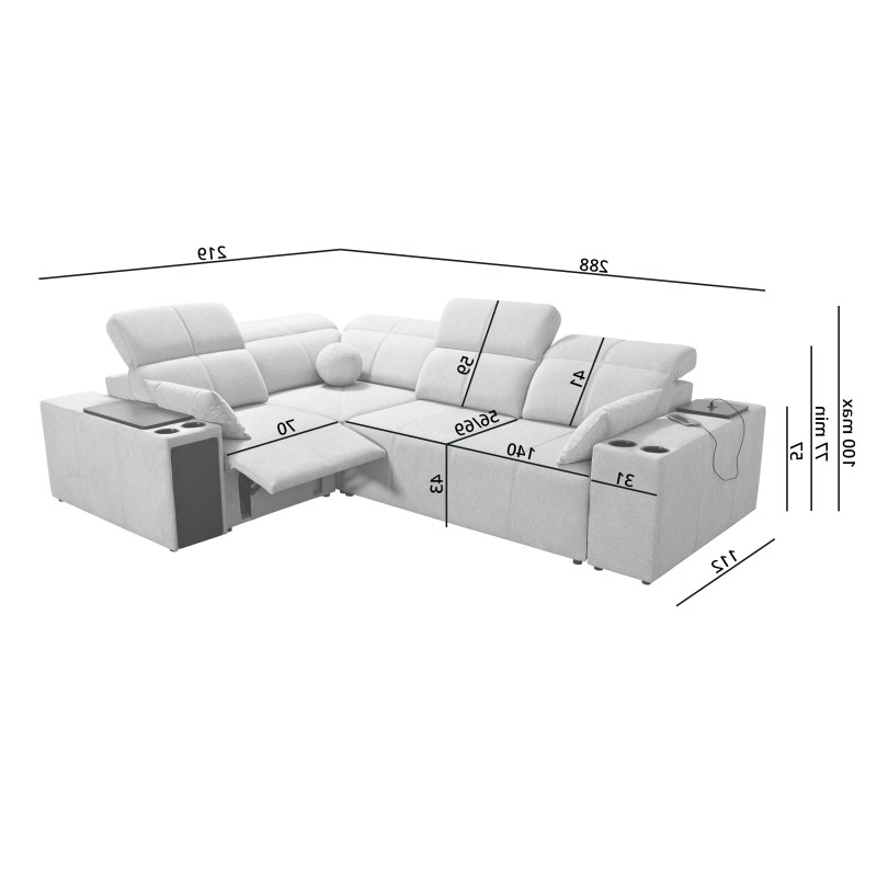 Narożnik Milano II Mix z funkcją spania i relax Plecionka, Verita 54 Narożnik Milano II Mix z funkcją spania i relax Plecionka, Verita 54