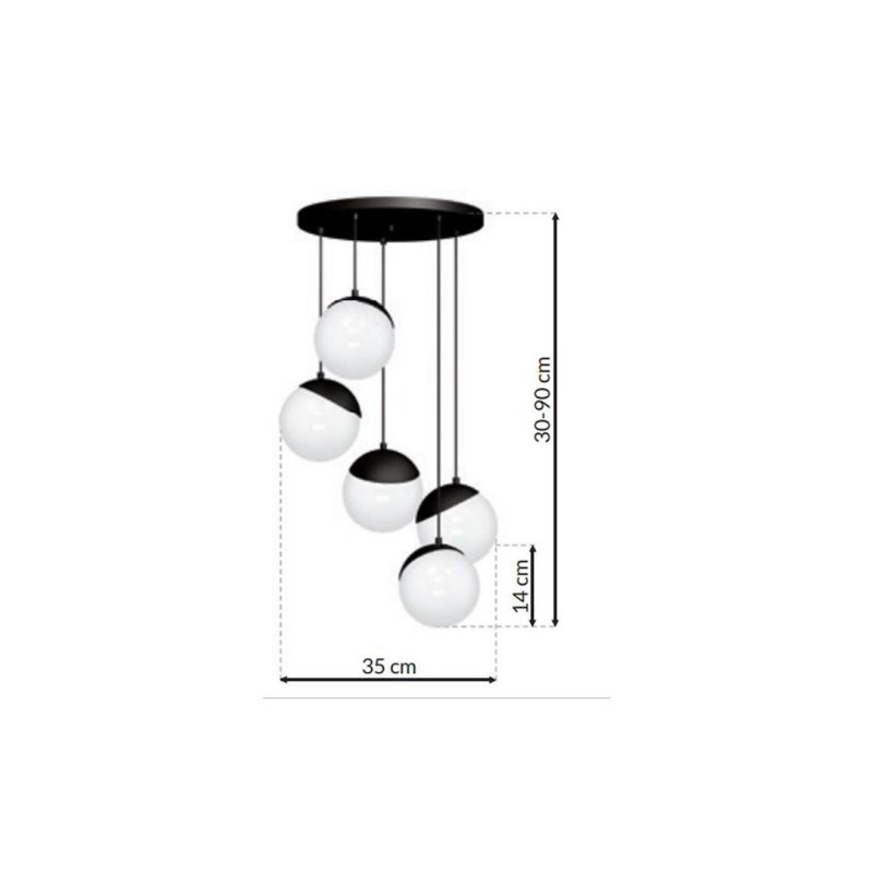 Hängeleuchte SFERA BLACK 5xE14 Hängeleuchte SFERA BLACK 5xE14
