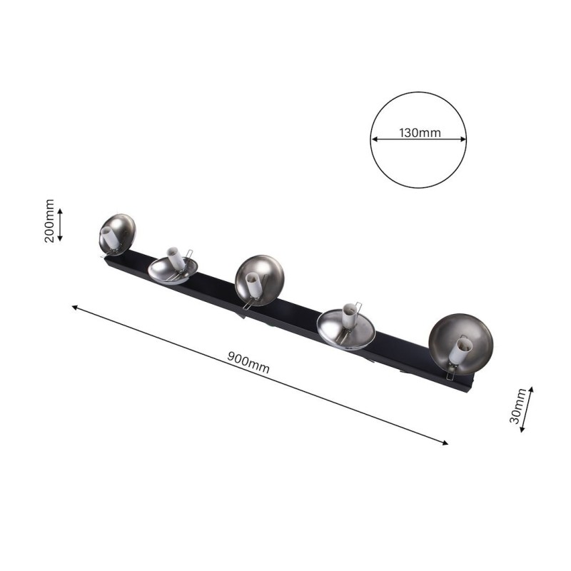 Ceiling lamp SFERA BLACK/CHROME 5xE14 Ceiling lamp SFERA BLACK/CHROME 5xE14