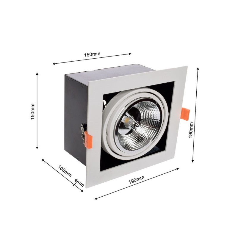 Recessed Ceiling Fixture Plaza 1xGU10 AR111 White Recessed Ceiling Fixture Plaza 1xGU10 AR111 White