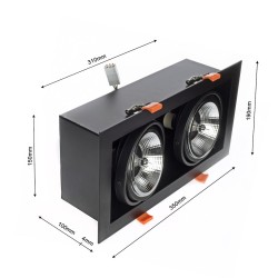 Oprawa Podtynkowa Plaza 2xGU10 AR111 Czarny Oprawa Podtynkowa Plaza 2xGU10 AR111 Czarny