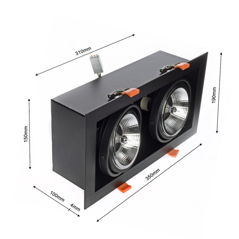 Recessed Fixture Plaza 2xGU10 AR111 Black Recessed Fixture Plaza 2xGU10 AR111 Black