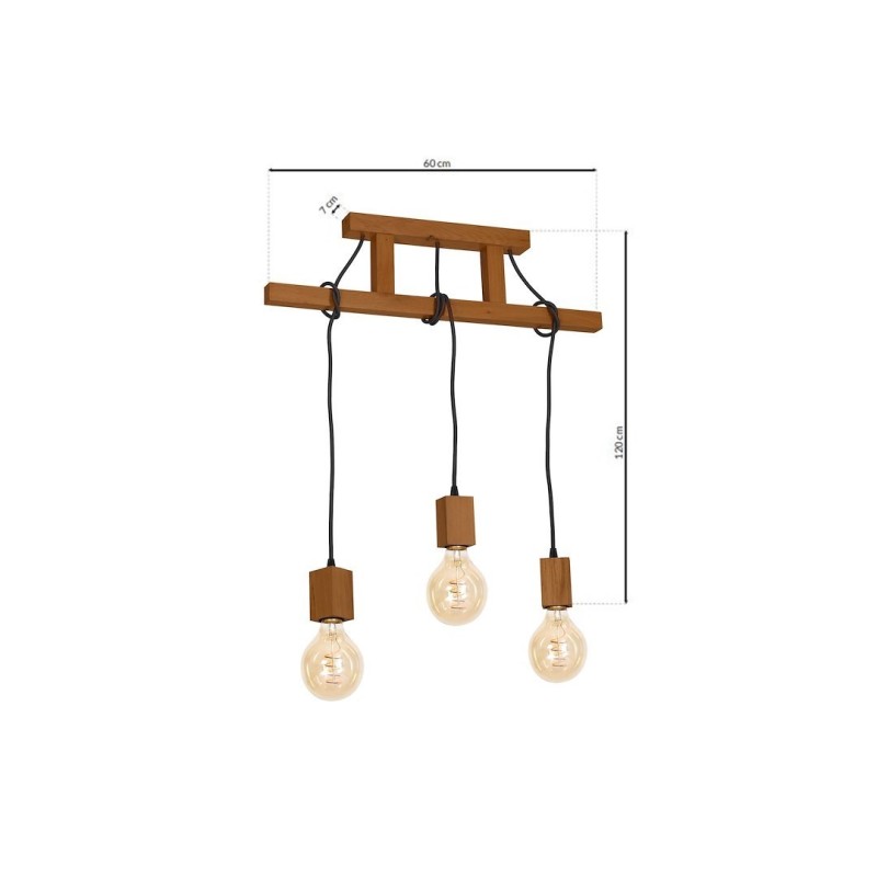 Hängelampe JACK 3xE27 Eiche Hängelampe JACK 3xE27 Eiche