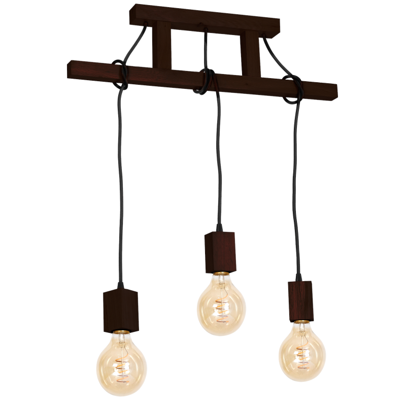 Hängelampe JACK 3xE27 Nussbaum Hängelampe JACK 3xE27 Nussbaum