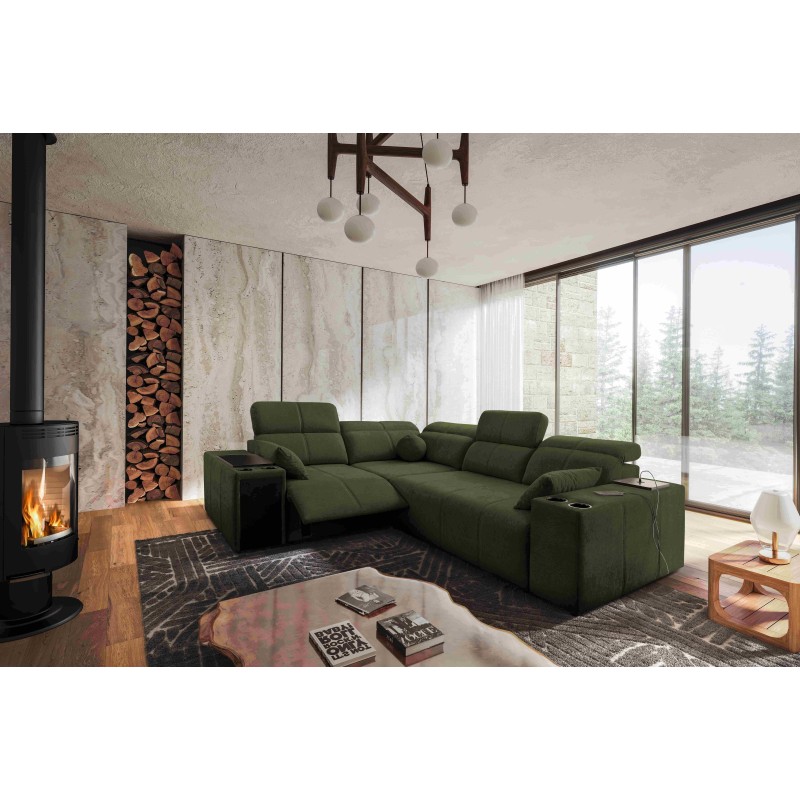 Milano II Mix corner sofa with sleeping and relaxation function, Plecionka, Verita 39