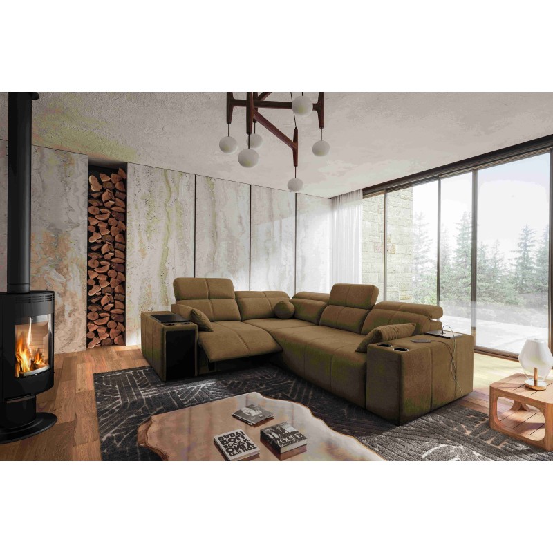Milano II Mix corner sofa with sleeping and relaxation function, Plecionka, Verita 28
