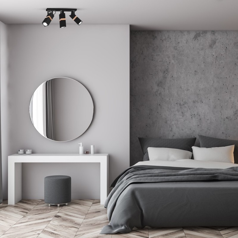 VIDAR BLACK Ceiling Lamp 3xGU10