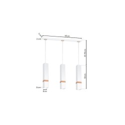 Vidar White Pendant Lamp 3xGU10