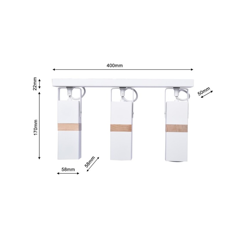 Lampa sufitowa Vidar 3xGU10 Biały