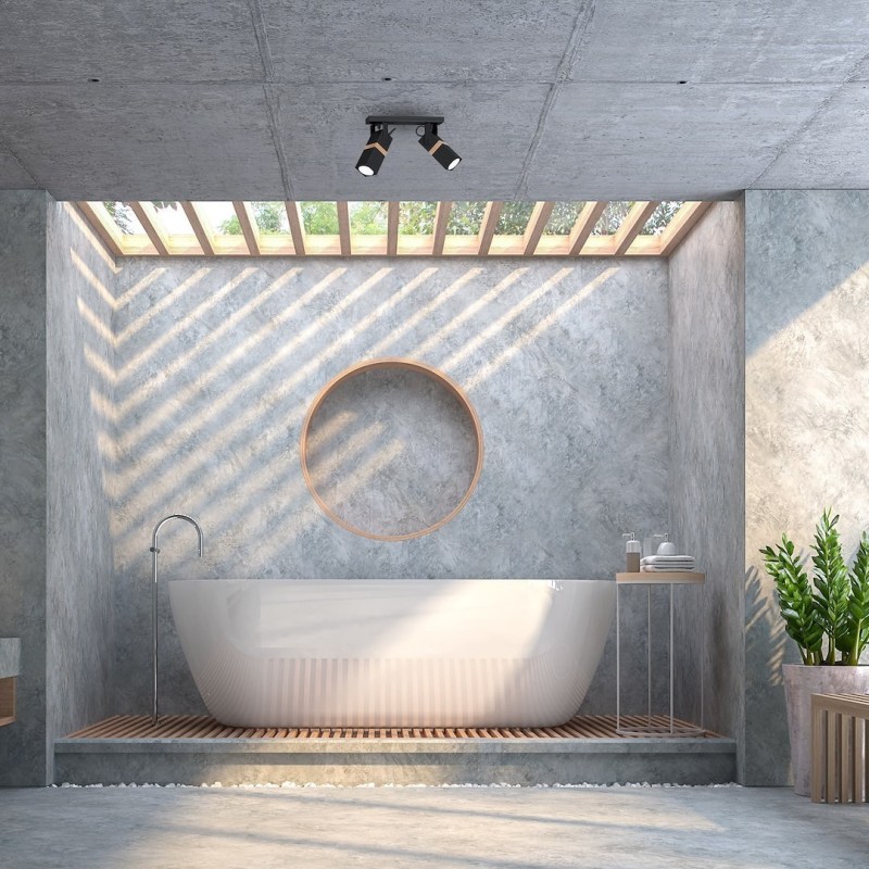 VIDAR BLACK ceiling lamp 2xGU10