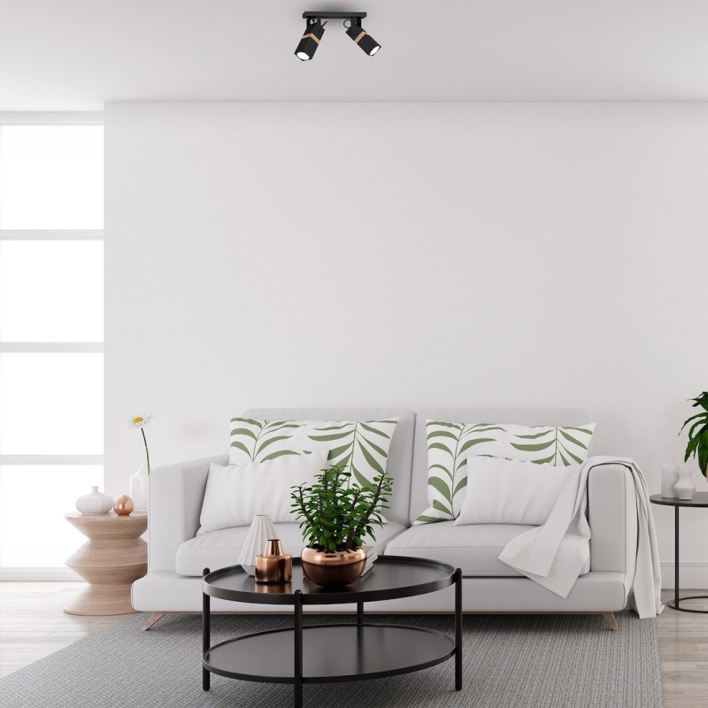 VIDAR BLACK ceiling lamp 2xGU10