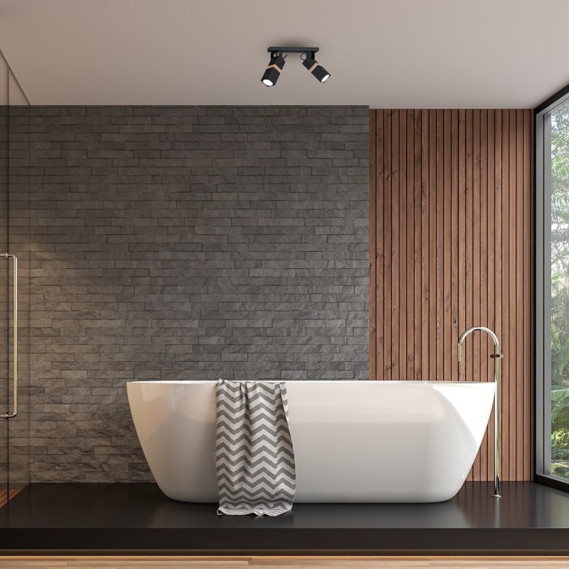 VIDAR BLACK ceiling lamp 2xGU10