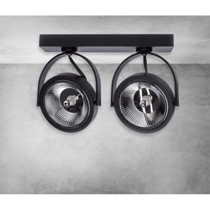 Lugar Black Surface Mounted Fixture 2xAR111 GU10 Lugar Black Surface Mounted Fixture 2xAR111 GU10