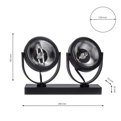 Lugar Black Surface Mounted Fixture 2xAR111 GU10 Lugar Black Surface Mounted Fixture 2xAR111 GU10