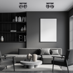 Lugar Black Surface Mounted Fixture 2xAR111 GU10 Lugar Black Surface Mounted Fixture 2xAR111 GU10