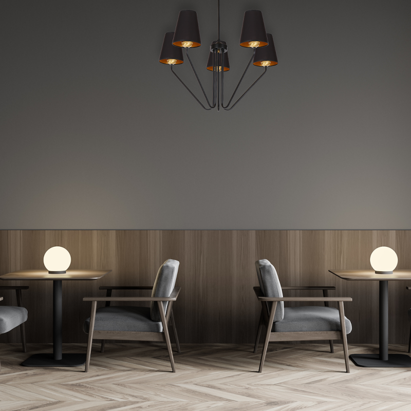 VICTORIA BLACK Chandelier 5xE27 VICTORIA BLACK Chandelier 5xE27