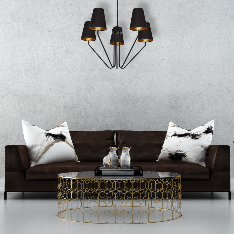 VICTORIA BLACK Chandelier 5xE27 VICTORIA BLACK Chandelier 5xE27