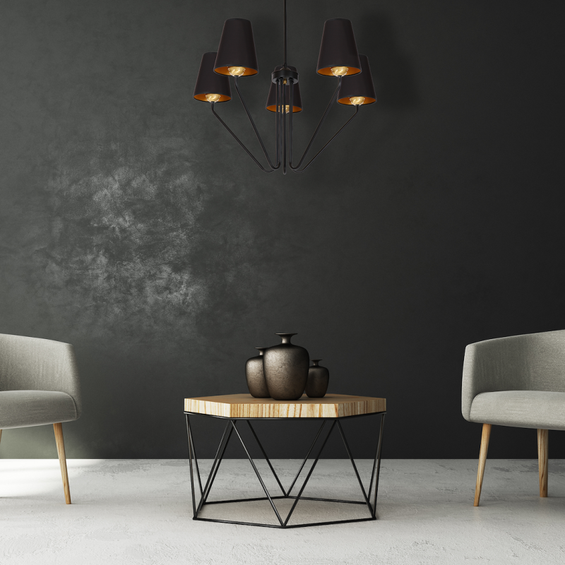 VICTORIA BLACK Chandelier 5xE27 VICTORIA BLACK Chandelier 5xE27