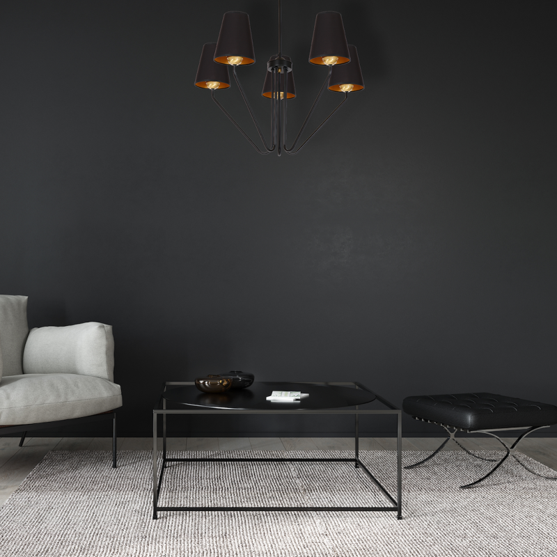 VICTORIA BLACK Chandelier 5xE27 VICTORIA BLACK Chandelier 5xE27