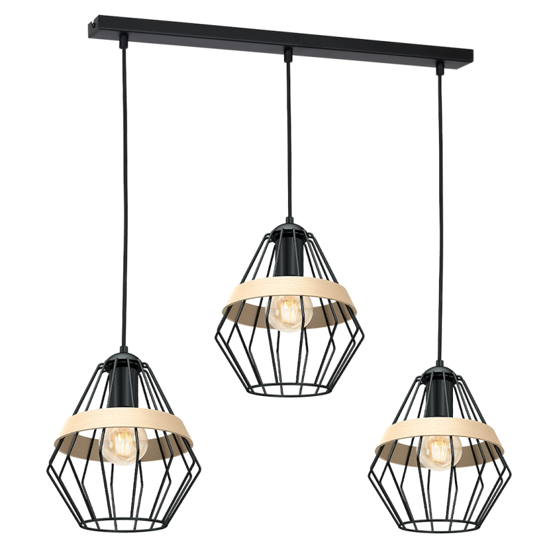 Lámpara colgante CLIFF BLACK 3xE27 Lámpara colgante CLIFF BLACK 3xE27