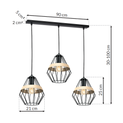 Lámpara colgante CLIFF BLACK 3xE27 Lámpara colgante CLIFF BLACK 3xE27