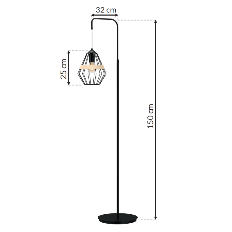 Stehlampe CLIFF BLACK 1xE27 Stehlampe CLIFF BLACK 1xE27