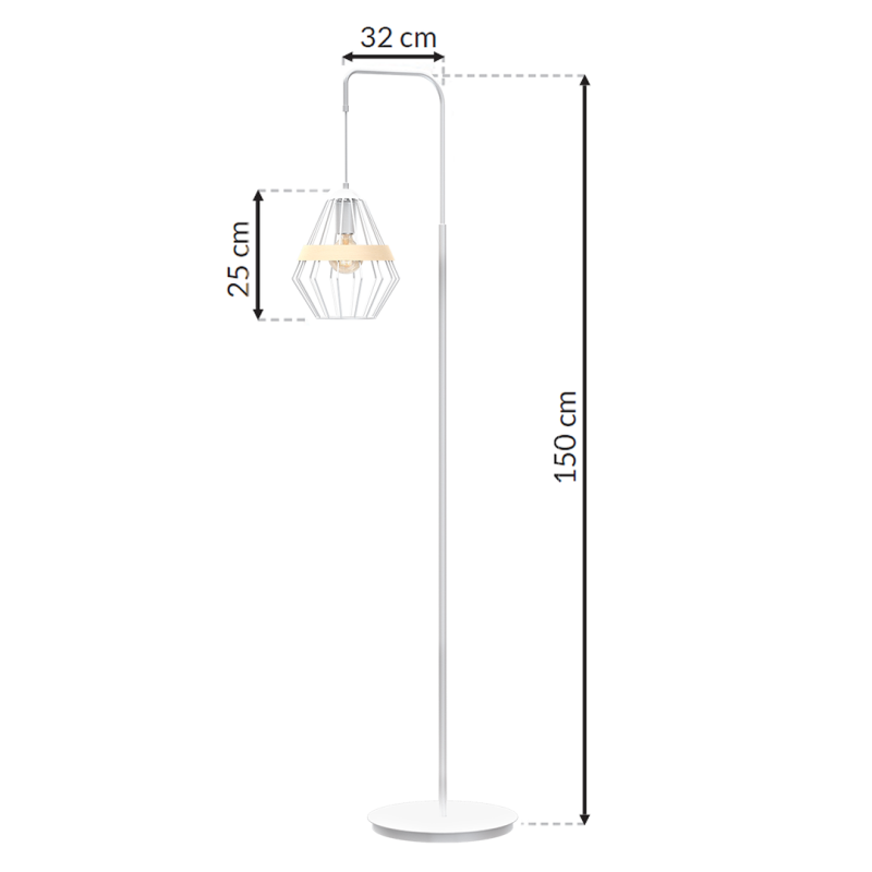 Lampa stojąca Cliff 1xE27 Biały Lampa stojąca Cliff 1xE27 Biały