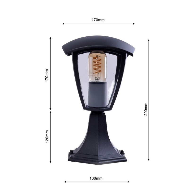 Standing garden lamp FOX BLACK 1xE27 Small Standing garden lamp FOX BLACK 1xE27 Small
