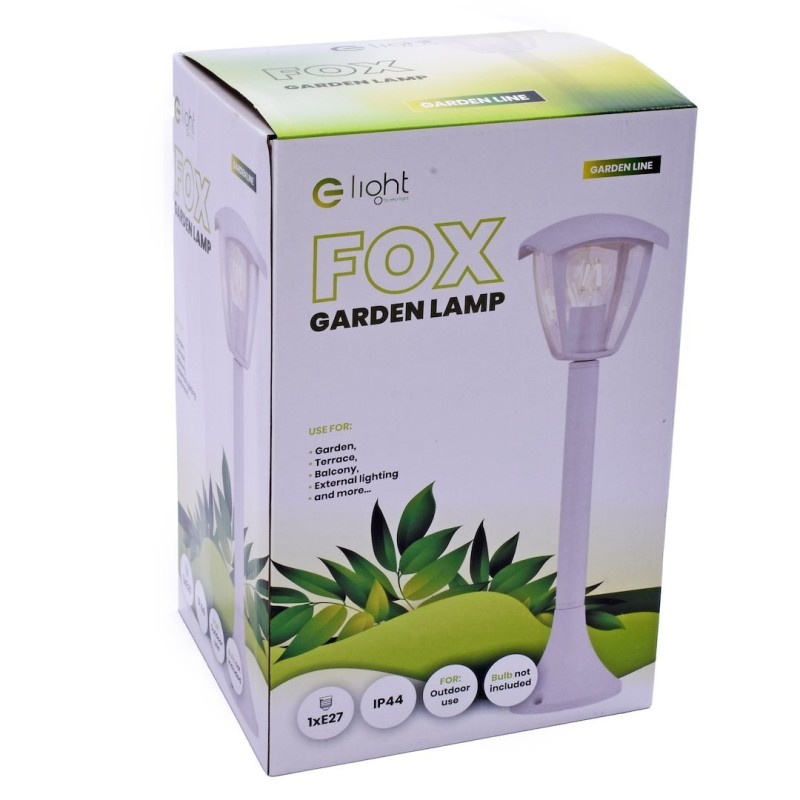 Large White Standing Garden Lamp Fox 1xE27 Large White Standing Garden Lamp Fox 1xE27