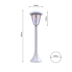 Large White Standing Garden Lamp Fox 1xE27 Large White Standing Garden Lamp Fox 1xE27