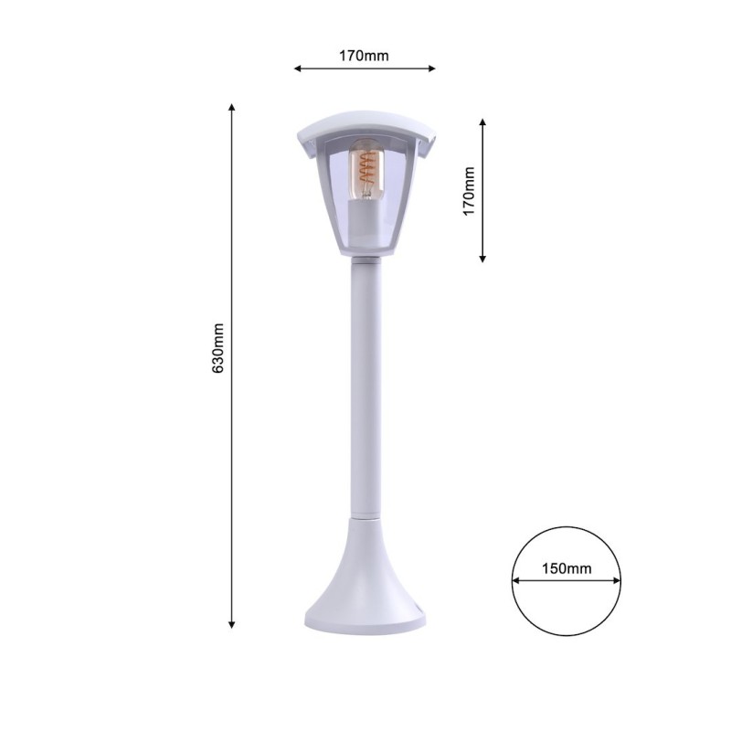 Lámpara de jardín de pie Fox 1xE27 Grande Blanco Lámpara de jardín de pie Fox 1xE27 Grande Blanco