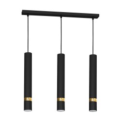 Lámpara colgante JOKER BLACK/GOLD 3xGU10