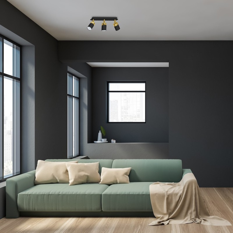 JOKER BLACK/GOLD Ceiling Lamp 3xGU10