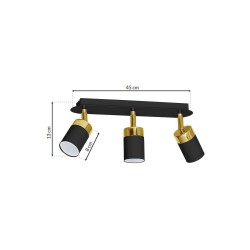 JOKER BLACK/GOLD Ceiling Lamp 3xGU10