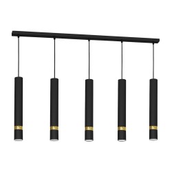 Lámpara colgante JOKER BLACK/GOLD 5xGU10