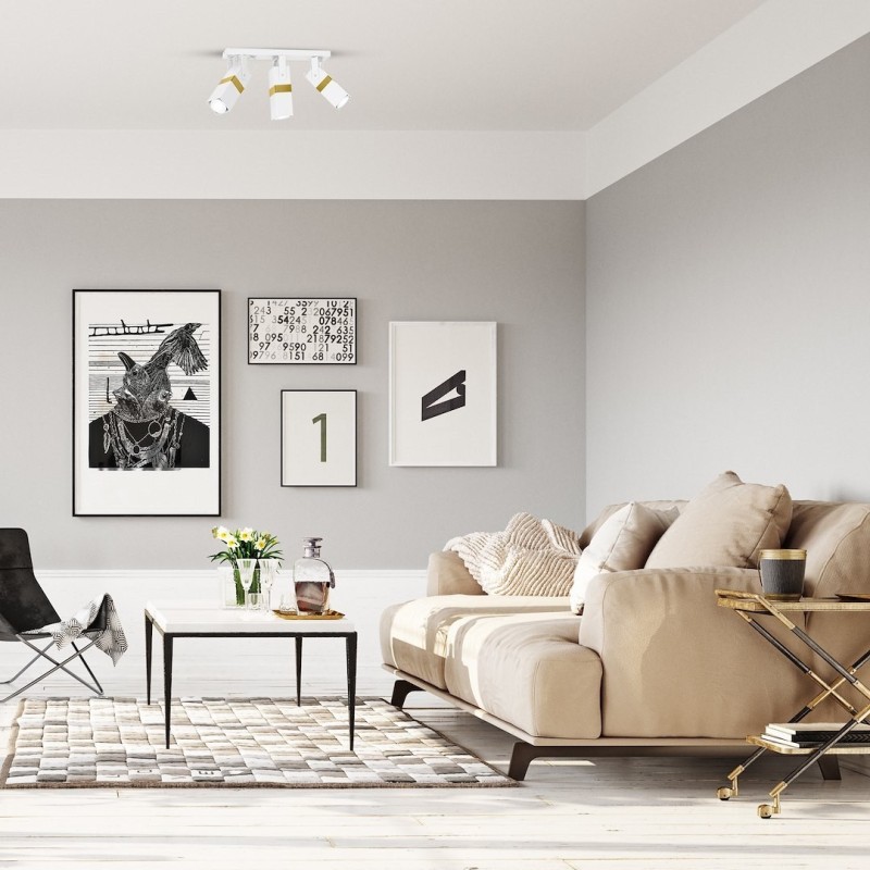 Lampa sufitowa Vidar 3xGU10 Biały/Złoty