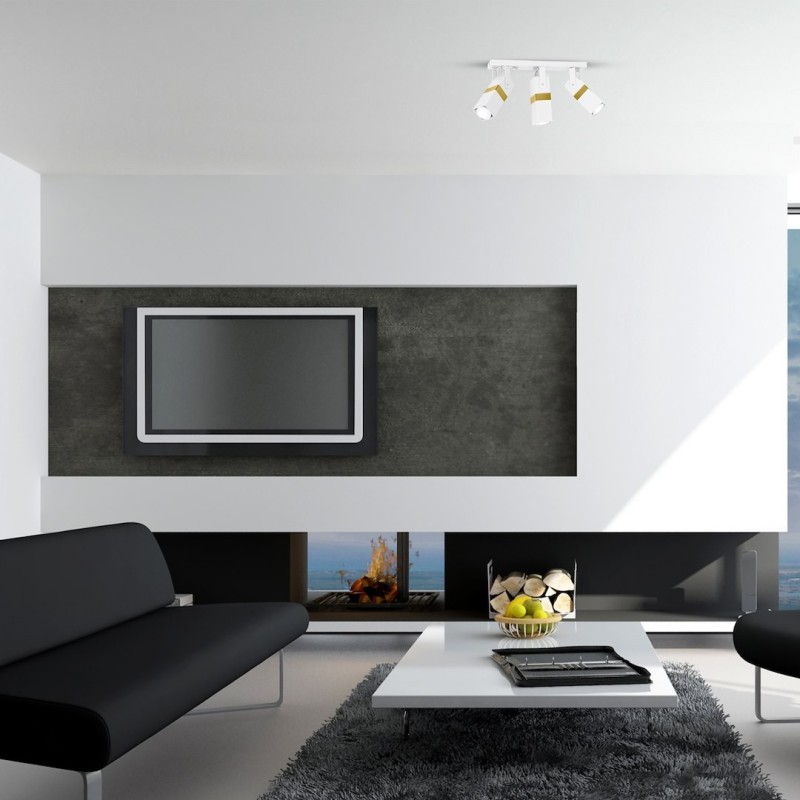 Lampa sufitowa Vidar 3xGU10 Biały/Złoty