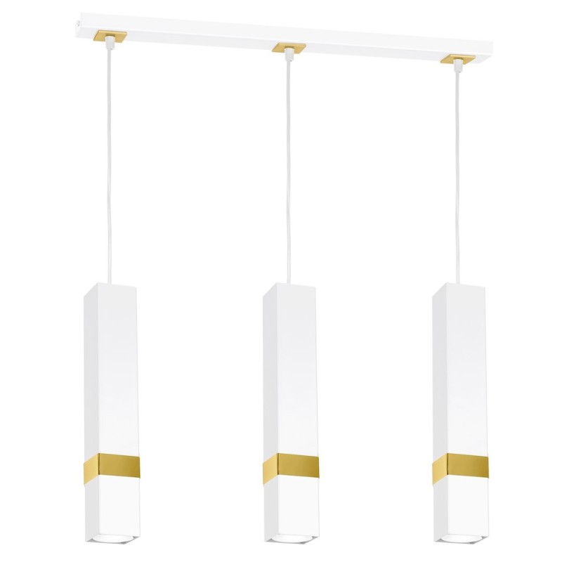 Lámpara colgante Vidar 3xGU10 Blanco/Dorado