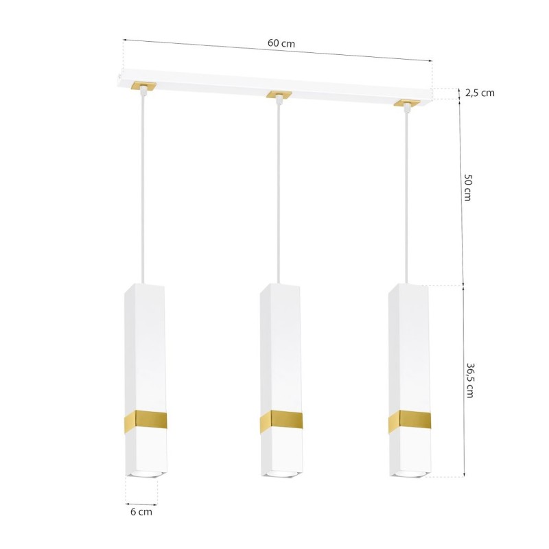 Vidar Pendant Lamp 3xGU10 White/Gold