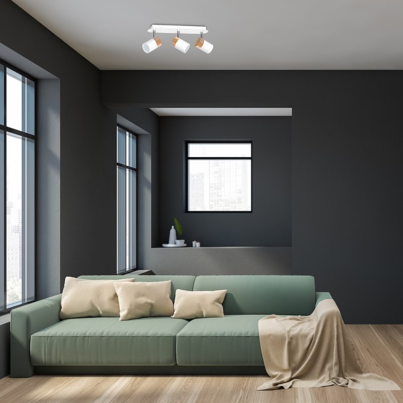 Lampa sufitowa Joker 3xGU10 Biały/Drewno