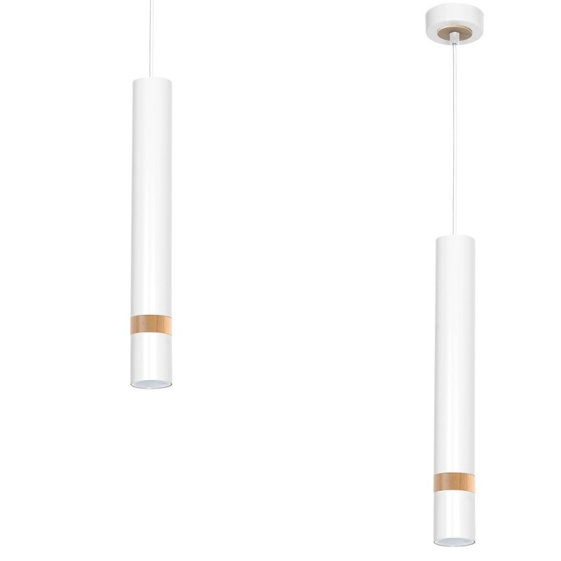 Lámpara colgante JOKER WHITE/WOOD 1xGU10