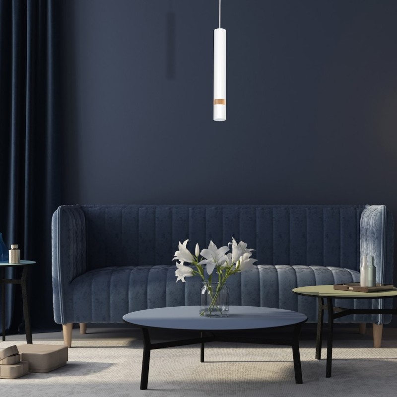 Hanging Lamp Joker White / Wood 1xGU10