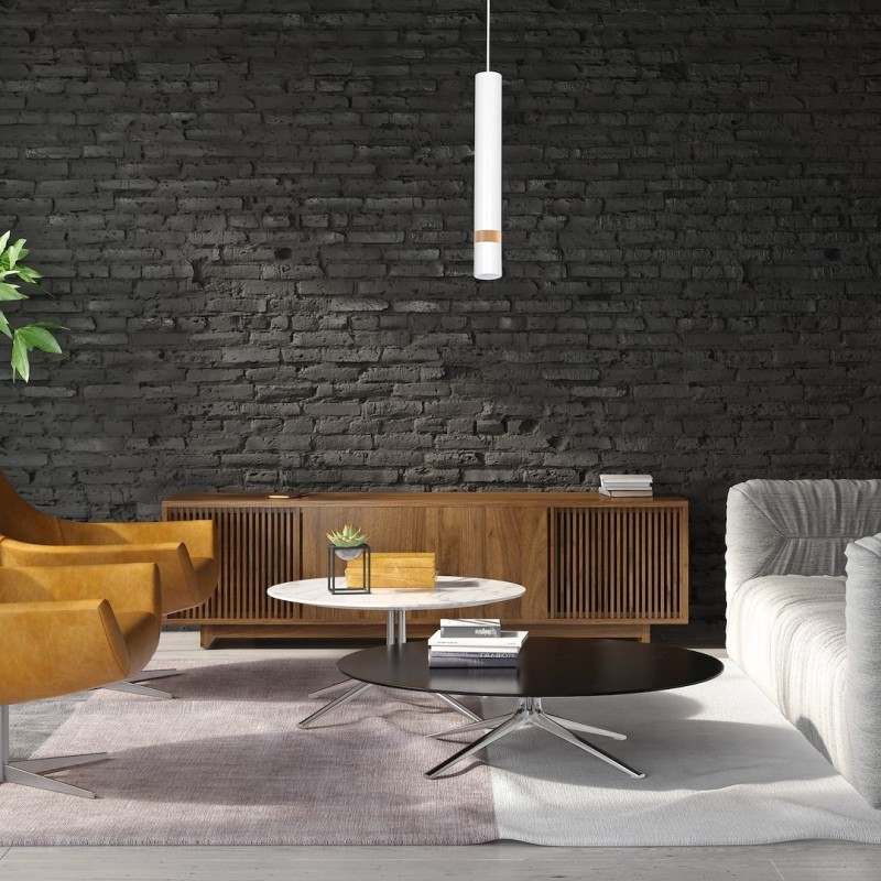 Hanging Lamp Joker White / Wood 1xGU10