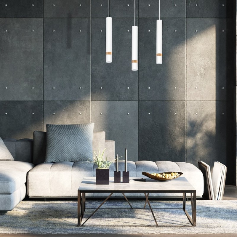 Joker White / Wood Hanging Lamp 3xGU10