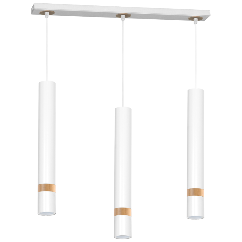 Joker White / Wood Hanging Lamp 3xGU10