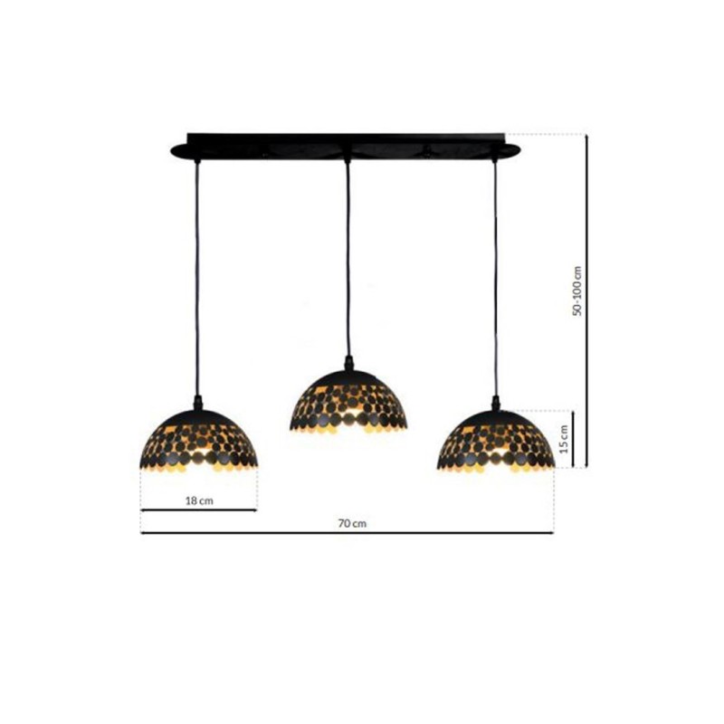 Lampa wisząca LISA BLACK 3xE27 Lampa wisząca LISA BLACK 3xE27