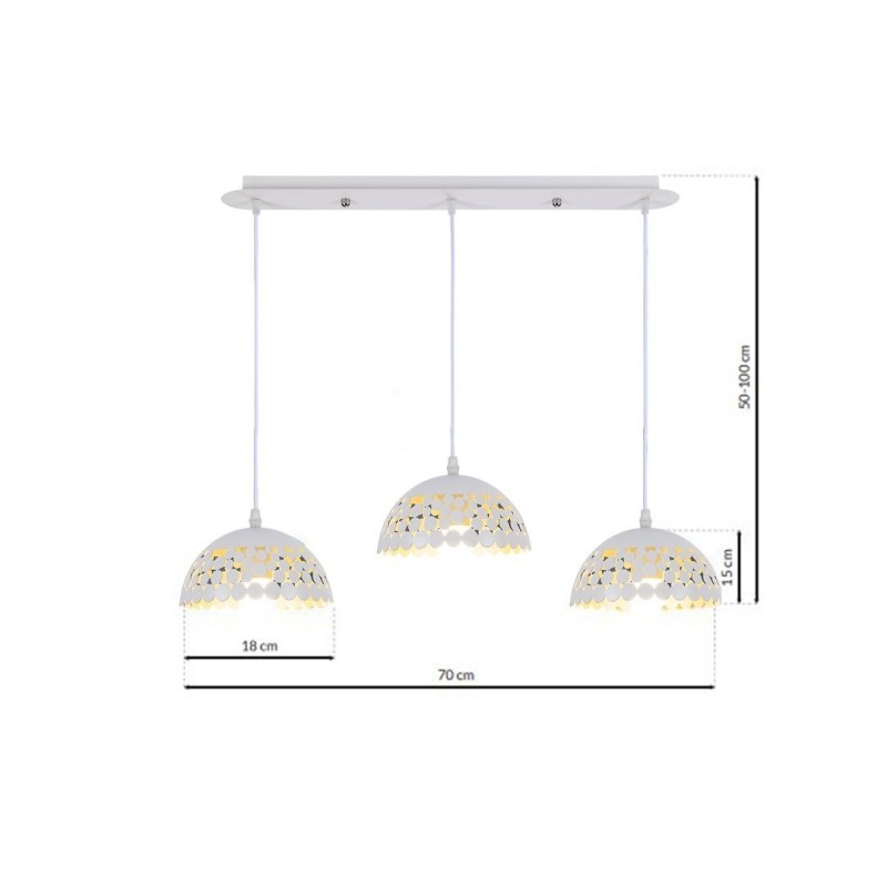 Lampa wisząca Lisa Biały 3xE27 Lampa wisząca Lisa Biały 3xE27
