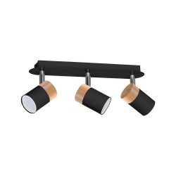 JOKER BLACK/WOOD Ceiling Lamp 3xGU10
